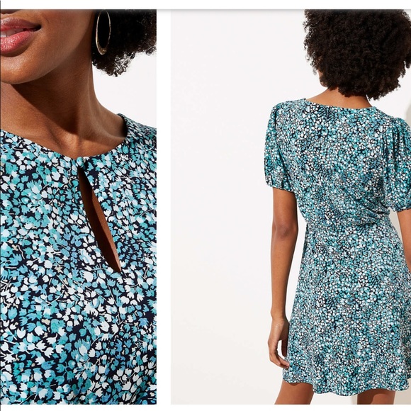 Navy & Teal Floral Loft Dress - Picture 2 of 6